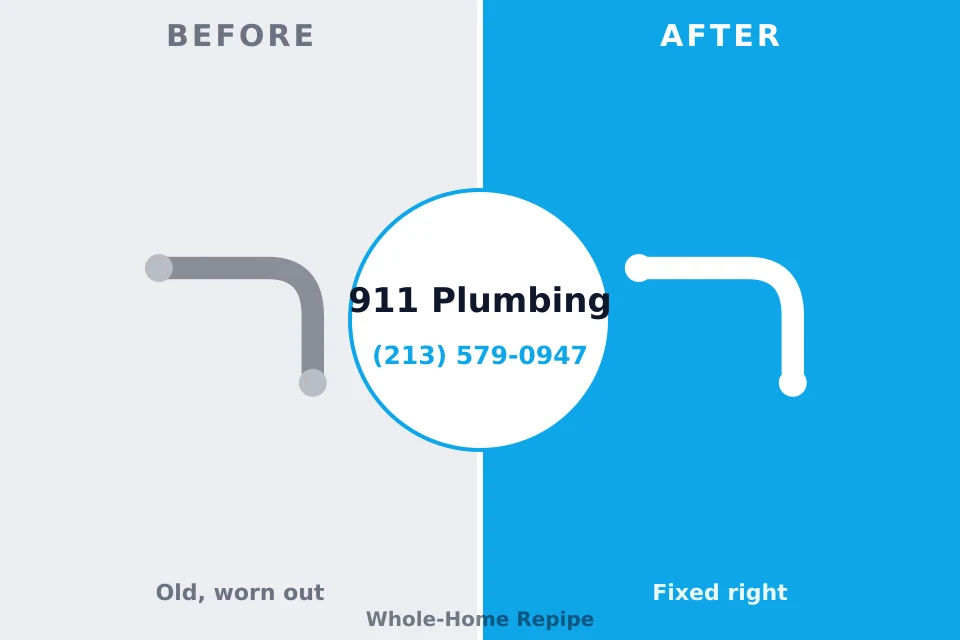 Before and after: plumbing repair Red Springs, NC
